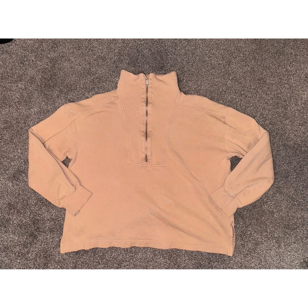 Old Navy Women'sβ Tan Half-Zip Sweatshirt